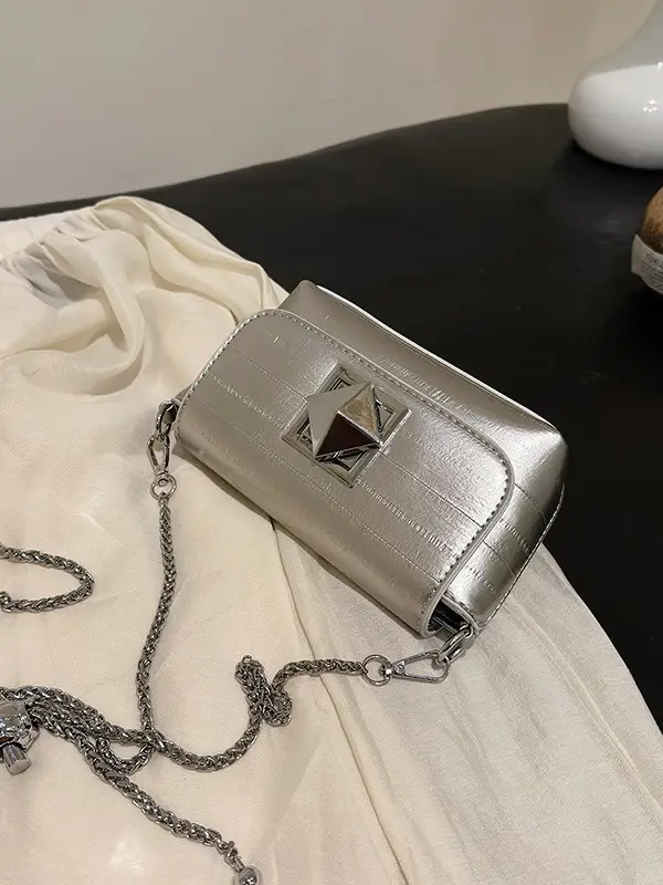 Silver Chain Shoulder Bag Women 2024 New Design - Image 7