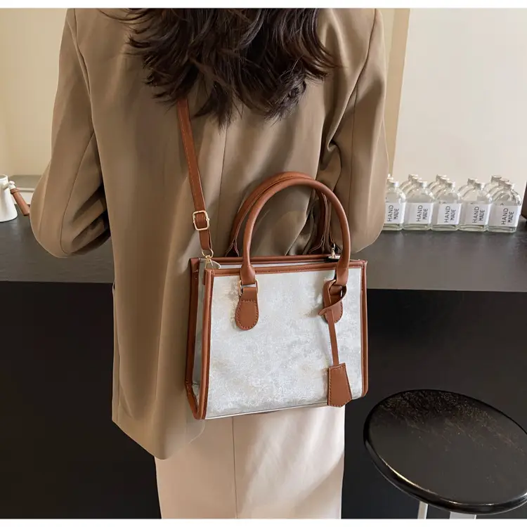 Women's Black White Contrast Shoulder Tote Bag 2024 β feature 20