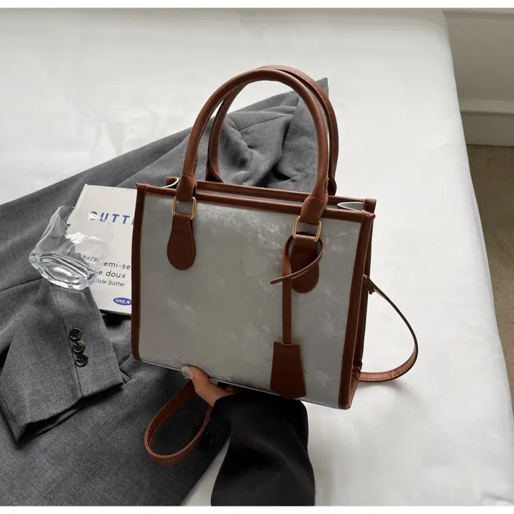 Women's Black White Contrast Shoulder Tote Bag 2024 β feature 24