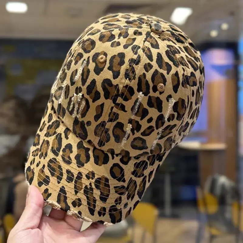 Leopard Print Sunscreen Cap Women Ruffed Soft All Match - Image 2