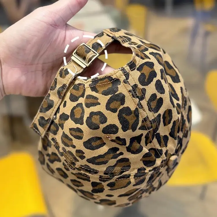 Leopard Print Sunscreen Cap Women Ruffed Soft All Match - Image 4