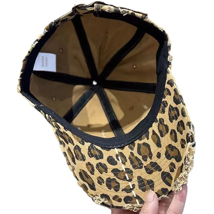 Leopard Print Sunscreen Cap Women Ruffed Soft All Match - Image 5