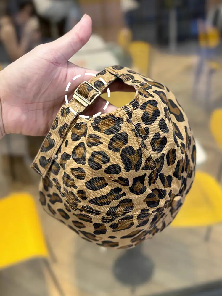 Leopard Print Sunscreen Cap Women Ruffed Soft All Match — feature 4