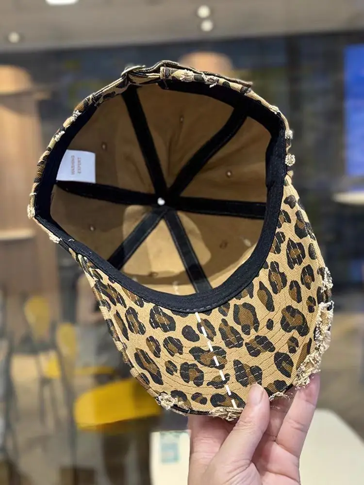 Leopard Print Sunscreen Cap Women Ruffed Soft All Match — feature 5