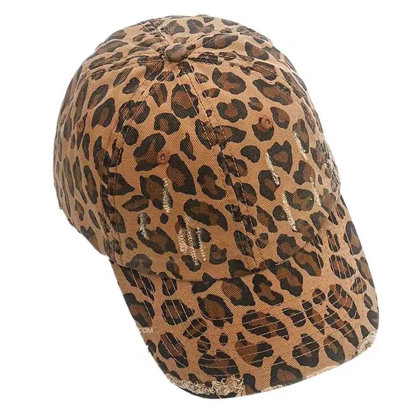 Leopard Print Sunscreen Cap Women Ruffed Soft All Match — feature 6