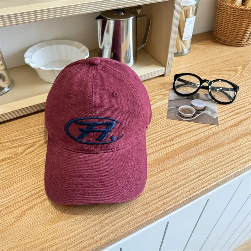 Maroon H-Baseball Cap Women Men Sun Protection - Image 6