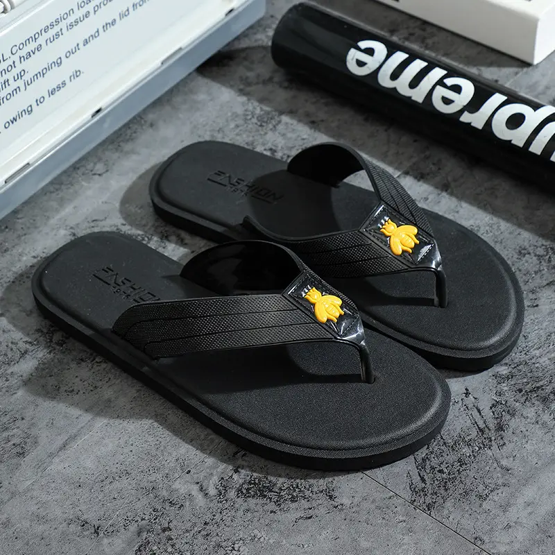 Men Korean Style Black Red Green Flip Flops 2024 - Image 3