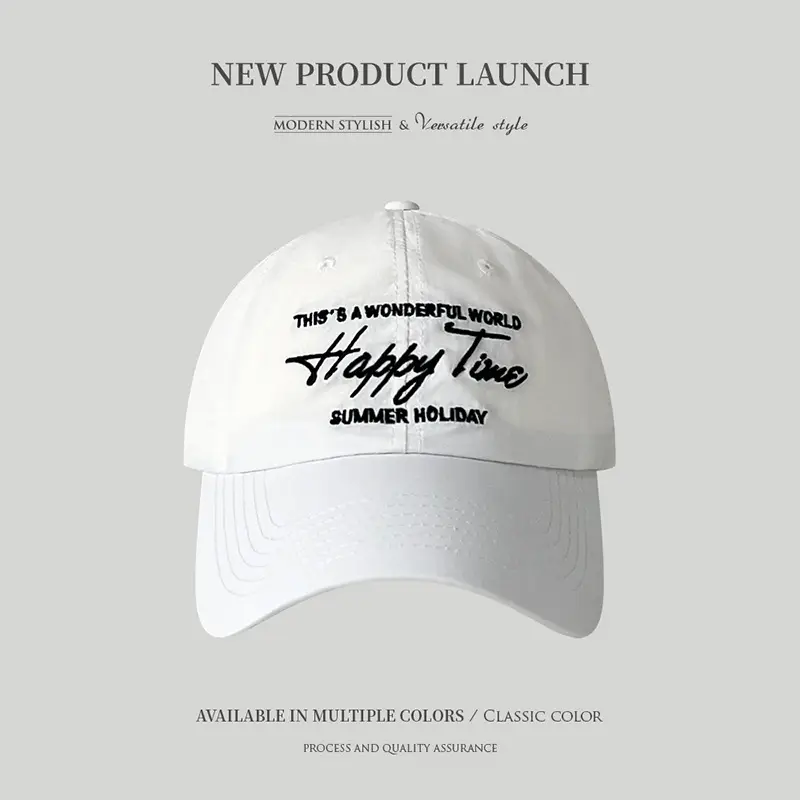 Men Women Hat Summer Holiday Black White Graphic Cap - Image 2