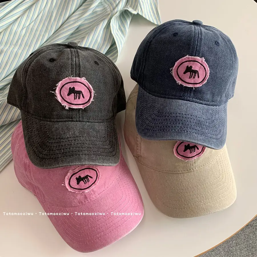 Women Cartoon Fox Baseball Caps 2024 Pink Beige - Image 7