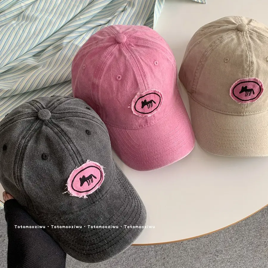 Women Cartoon Fox Baseball Caps 2024 Pink Beige - Image 8