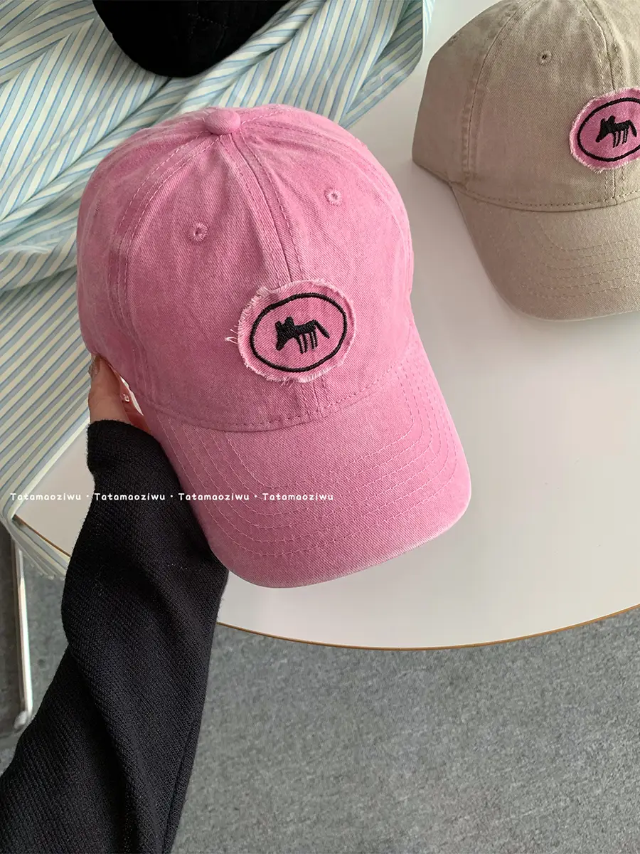 Women Cartoon Fox Baseball Caps 2024 Pink Beige - Image 4