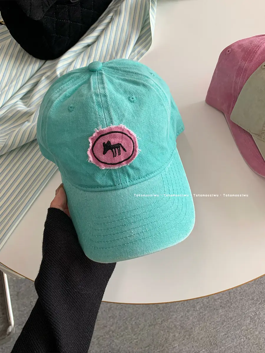 Women Cartoon Fox Baseball Caps 2024 Pink Beige - Image 5