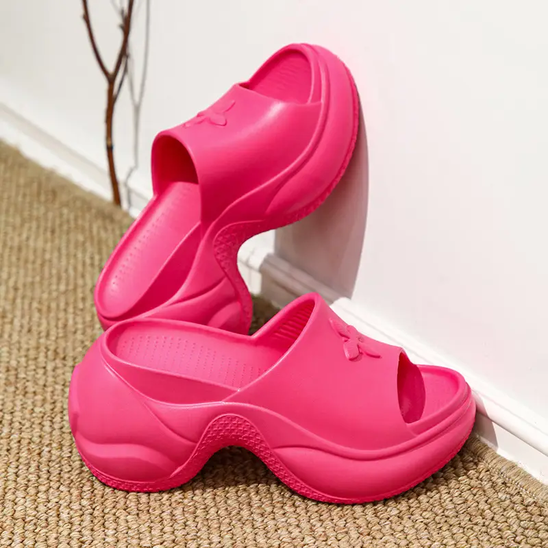 Women Black Thick Heel Slippers Summer 2024 - Image 6