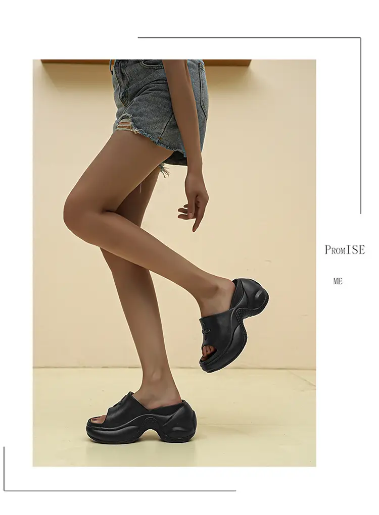 Women Black Thick Heel Slippers Summer 2024 — feature 15