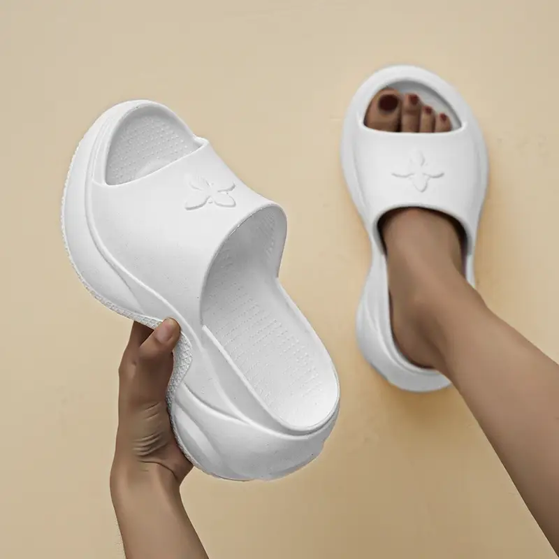 Women Black Thick Heel Slippers Summer 2024 - Image 2