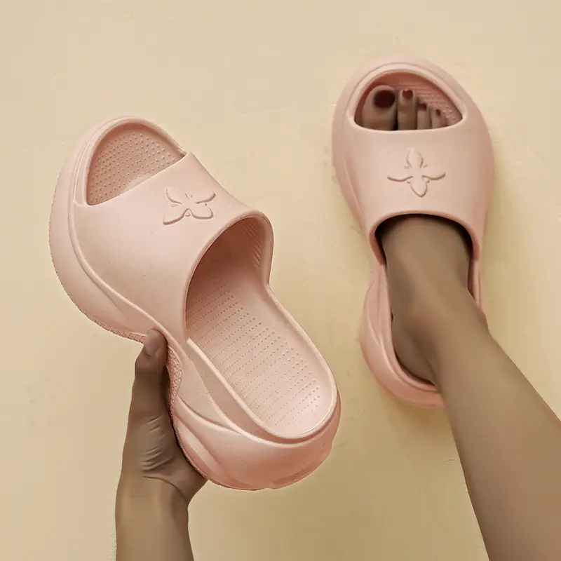 Women Black Thick Heel Slippers Summer 2024 - Image 3