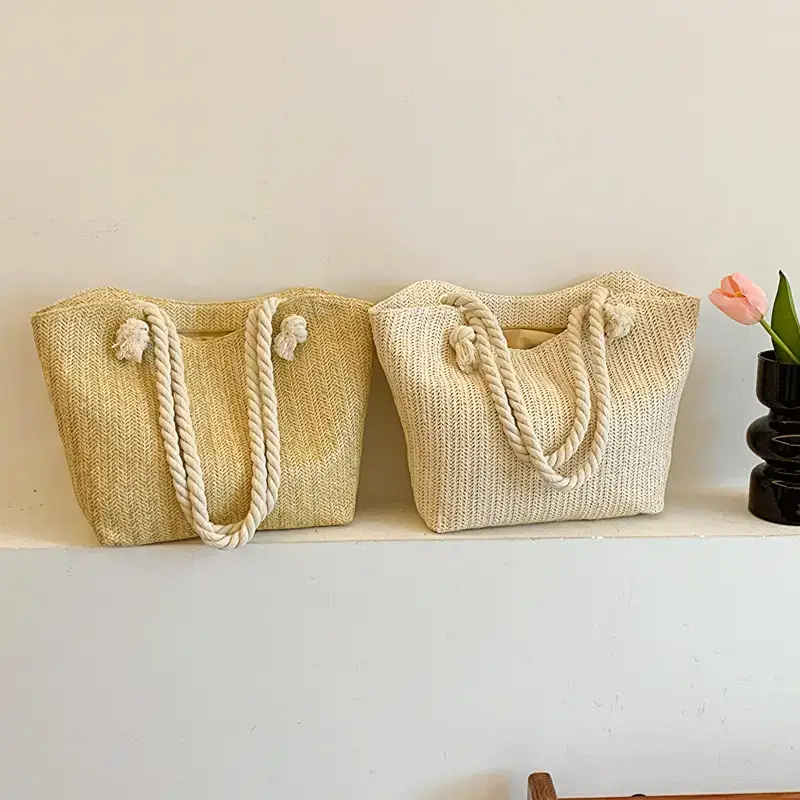 Straw Tote Bag Large Capacity Women Shoulder Tote - Image 6