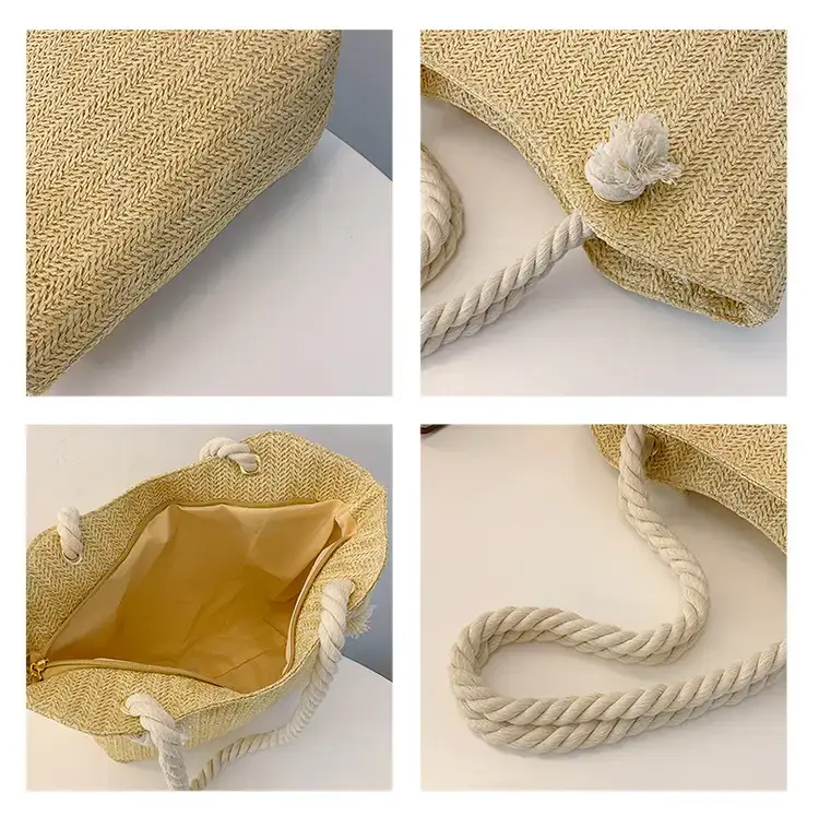 Straw Tote Bag Large Capacity Women Shoulder Tote — feature 12