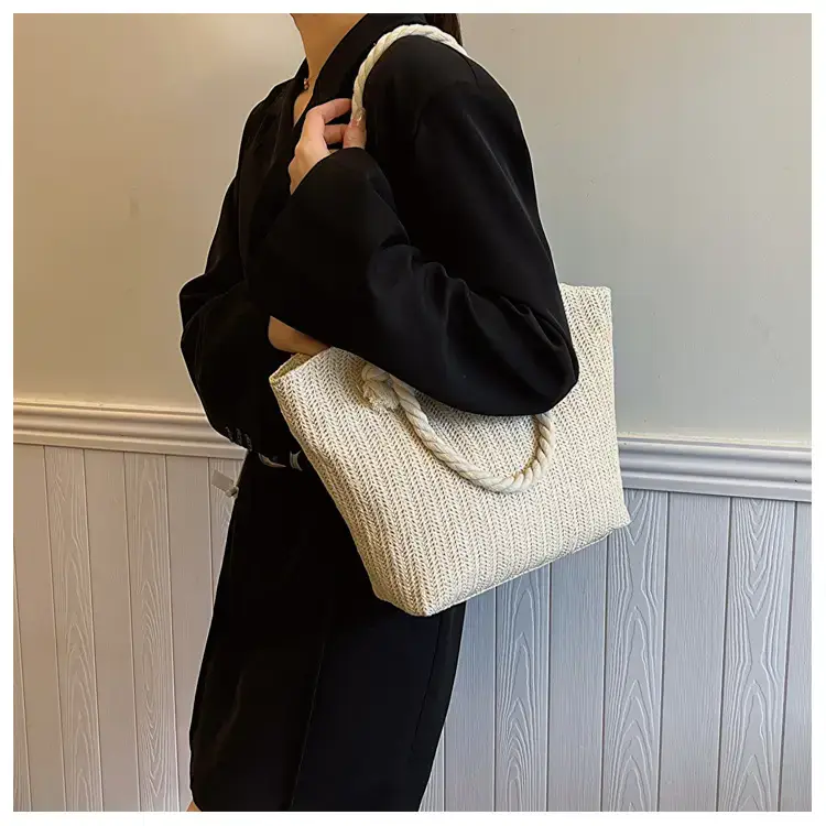 Straw Tote Bag Large Capacity Women Shoulder Tote — feature 13