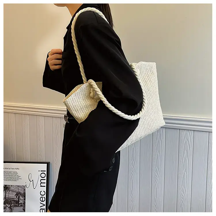 Straw Tote Bag Large Capacity Women Shoulder Tote — feature 14
