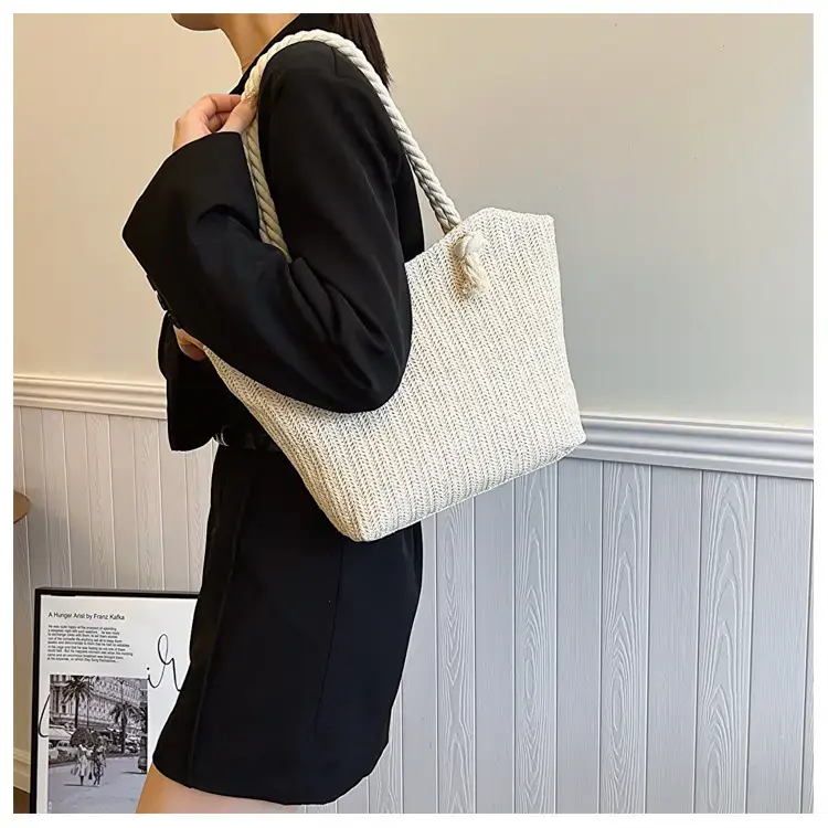 Straw Tote Bag Large Capacity Women Shoulder Tote — feature 15