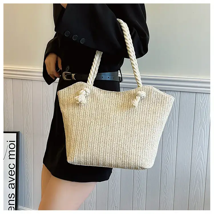 Straw Tote Bag Large Capacity Women Shoulder Tote — feature 17
