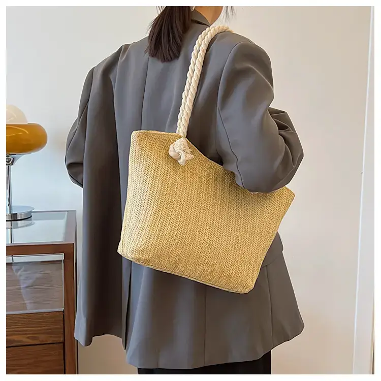 Straw Tote Bag Large Capacity Women Shoulder Tote — feature 18