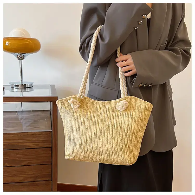 Straw Tote Bag Large Capacity Women Shoulder Tote — feature 19