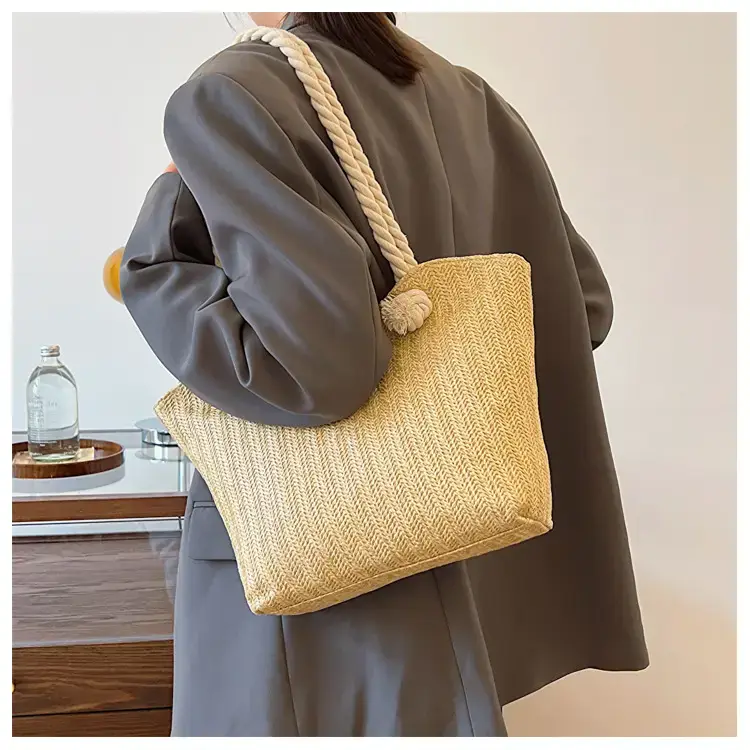 Straw Tote Bag Large Capacity Women Shoulder Tote — feature 21