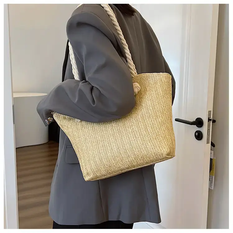Straw Tote Bag Large Capacity Women Shoulder Tote — feature 22