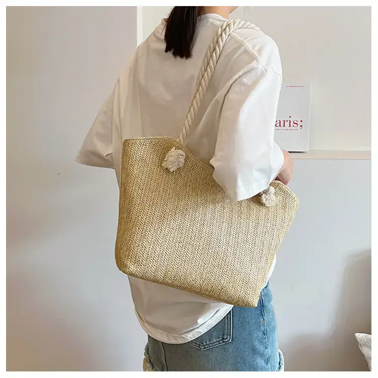 Straw Tote Bag Large Capacity Women Shoulder Tote — feature 24