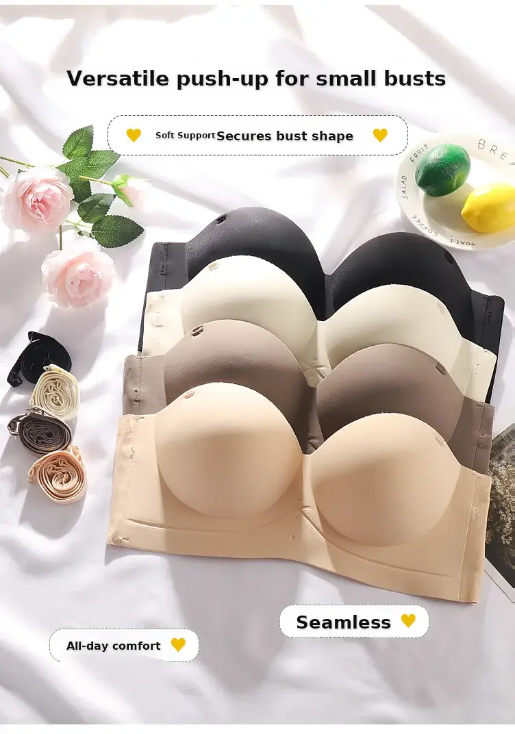 Black Traceless Detachable Strap Bra for Women — feature 14