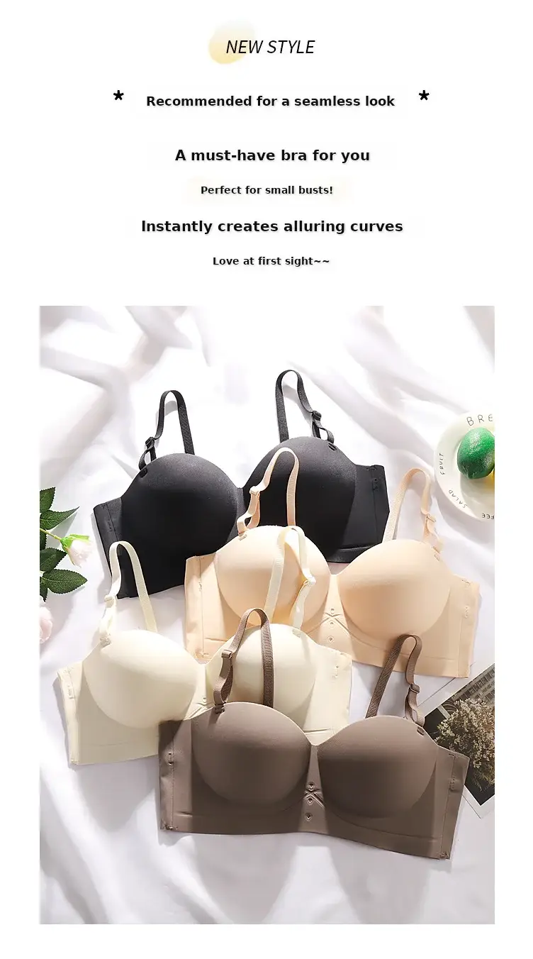 Black Traceless Detachable Strap Bra for Women — feature 2