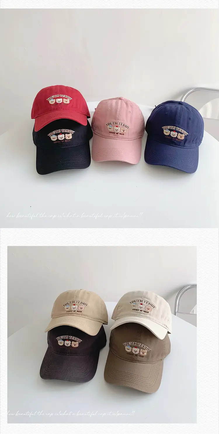 Men Embroidered Bear Cap Washable Summer Hat — feature 25