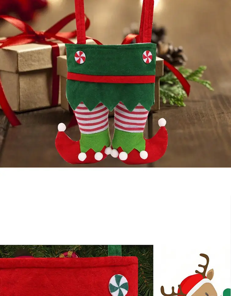 Christmas Candy Bag Santa Gift Bag Red Green — feature 9