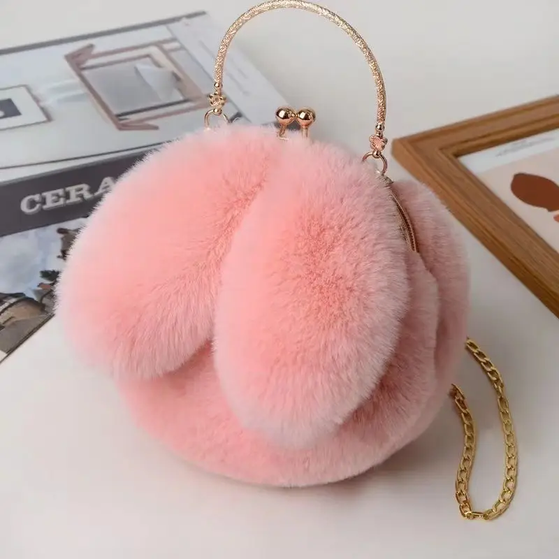 Plush Rabbit Ears Chain Bag for Women - Image 9