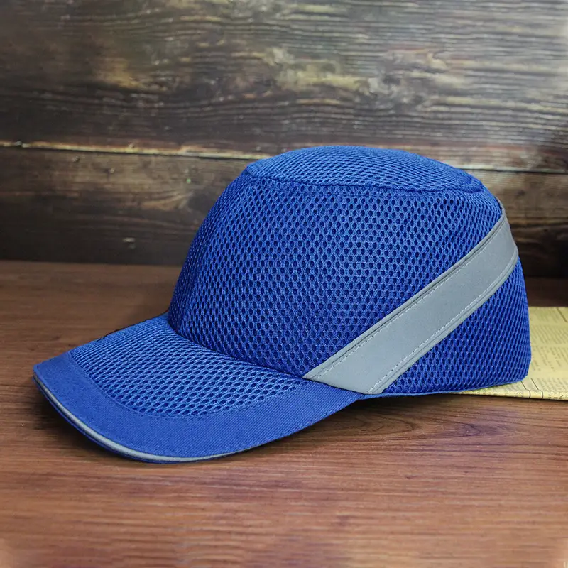 Blue Mesh Sports Helmet with Reflective Strip - Image 2