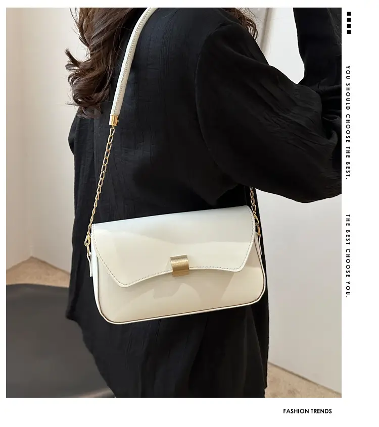 Women's Tan Leather Shoulder Bag with Chain Strap — feature 2