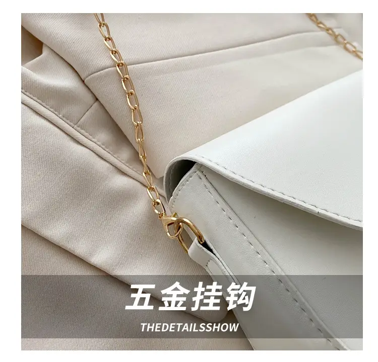 Women's Tan Leather Shoulder Bag with Chain Strap — feature 6