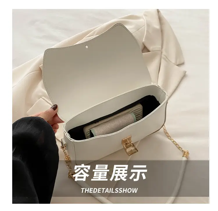 Women's Tan Leather Shoulder Bag with Chain Strap — feature 7