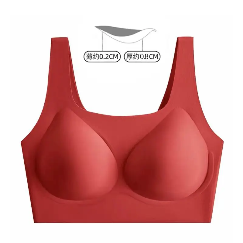 Authentic Liquid Foundation Invisible Skin Bra for Women, Size-Free Bra for Large Busts, Minimizing Sports Tank Top Style Wireless Bra