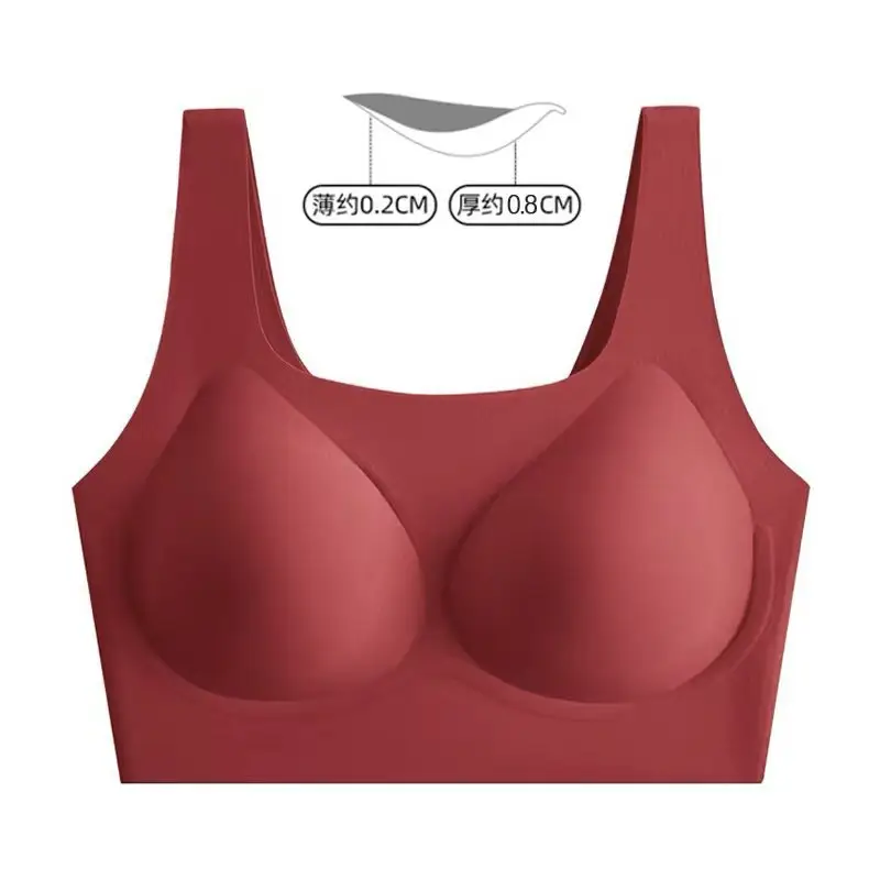Authentic Liquid Foundation Invisible Skin Bra for Women, Size-Free Bra for Large Busts, Minimizing Sports Tank Top Style Wireless Bra
