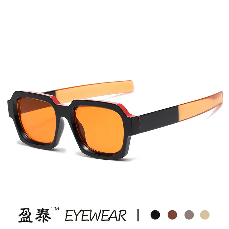 Black Orange Frame Sunglasses for Men Women - Image 8
