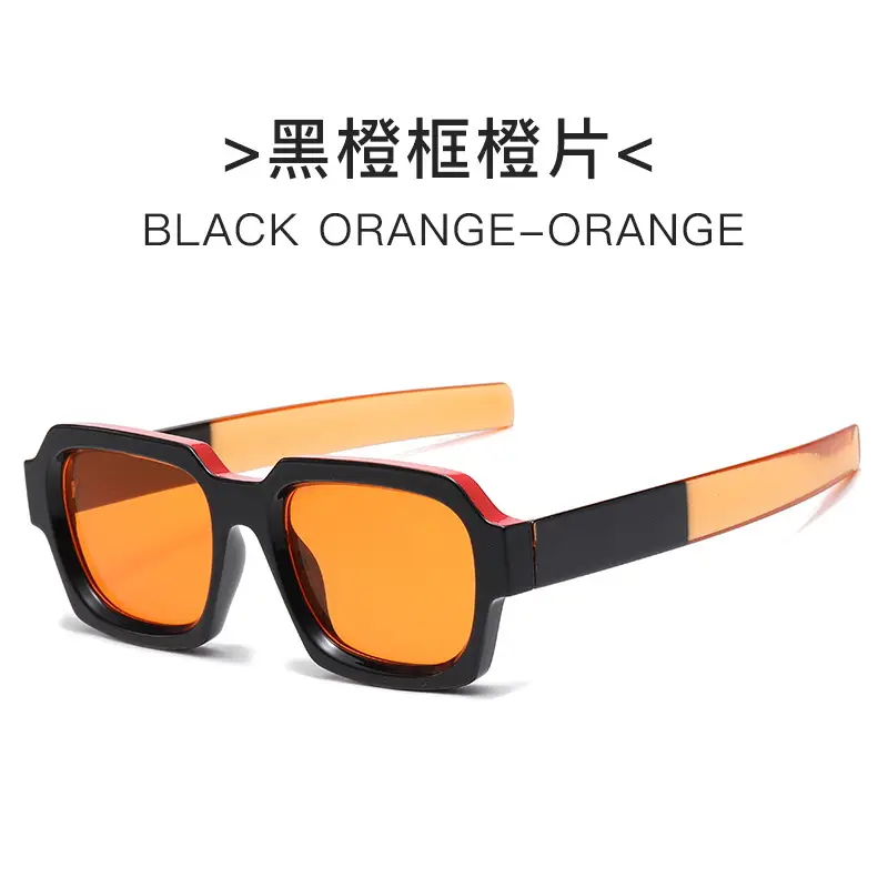 Black Orange Frame Sunglasses for Men Women - Image 4