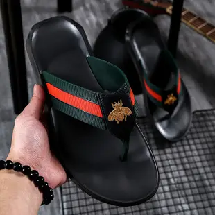 Men's Korean Style Flip Flops Black Red Green 2024 — feature 33