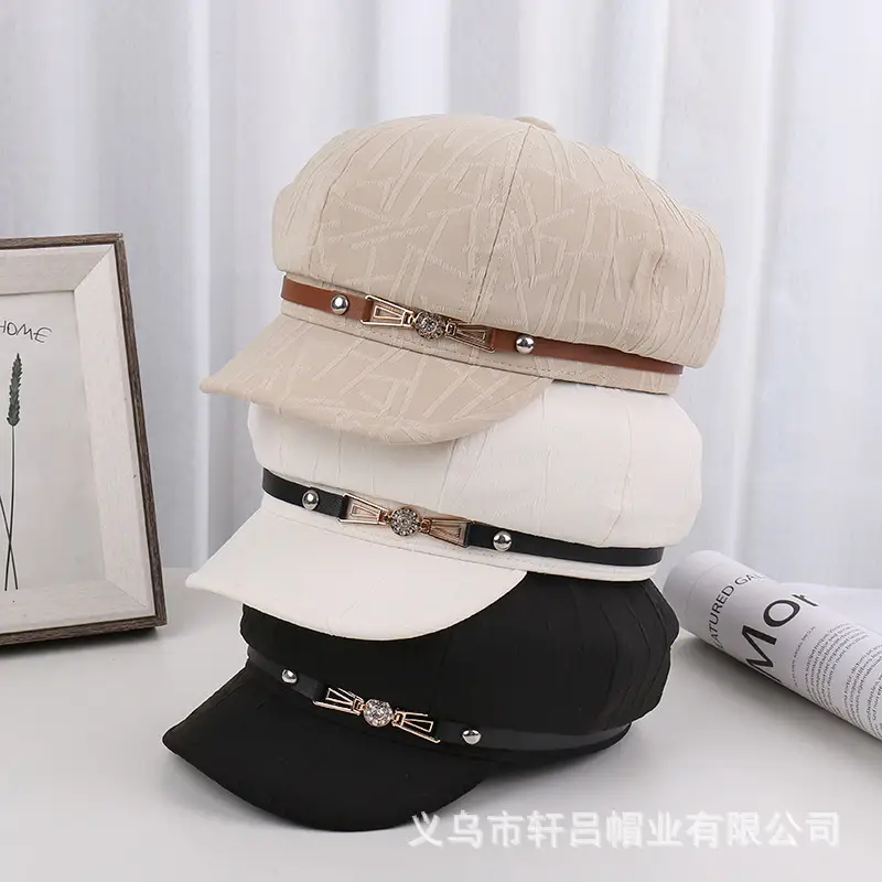 Women's Brown Japanese Hat with Embroidered Band - Image 5