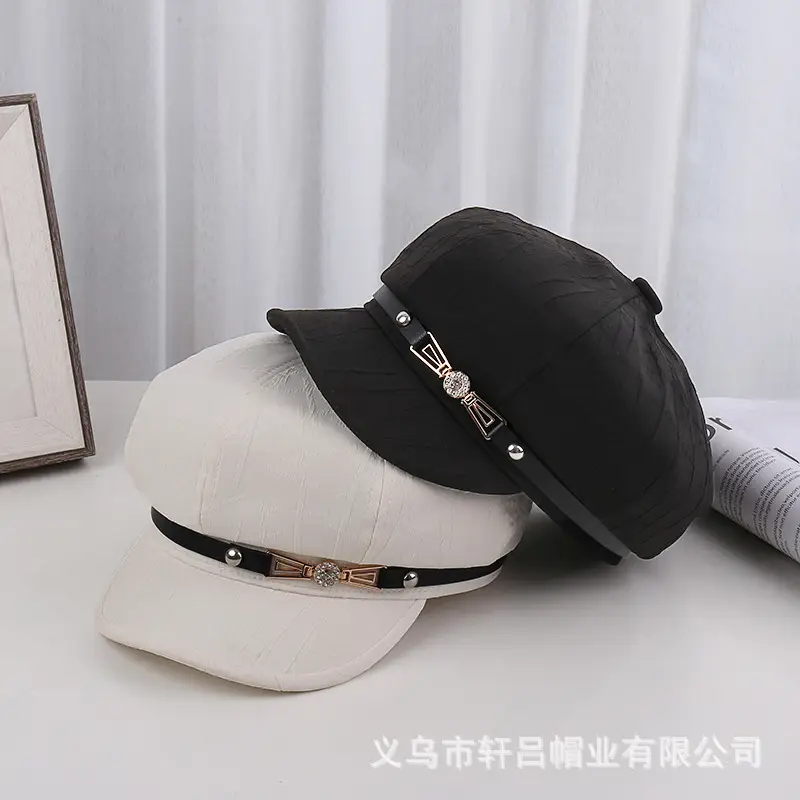 Women's Brown Japanese Hat with Embroidered Band - Image 6