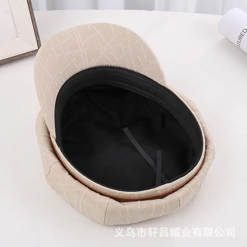 Women's Brown Japanese Hat with Embroidered Band - Image 8