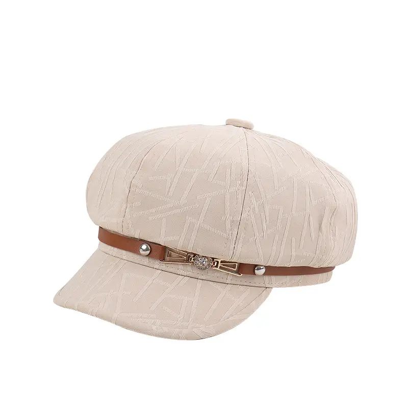 Women's Brown Japanese Hat with Embroidered Band - Image 9