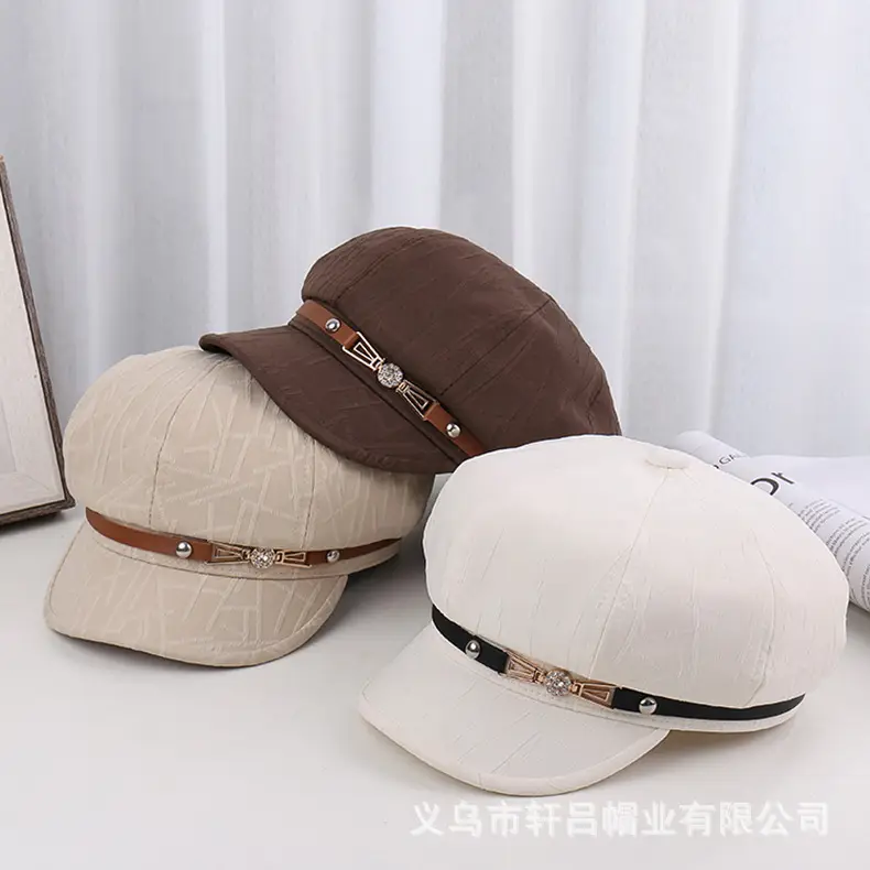 Women's Brown Japanese Hat with Embroidered Band — feature 13